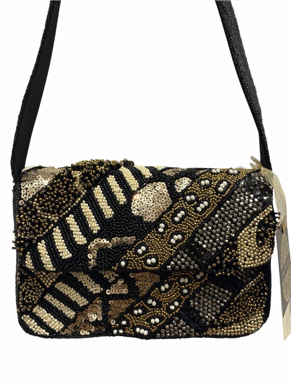 NWT: *Viral* Vintage Inspired Black and Gold Beaded Bag ⚫️✨From India to You✨⚫️